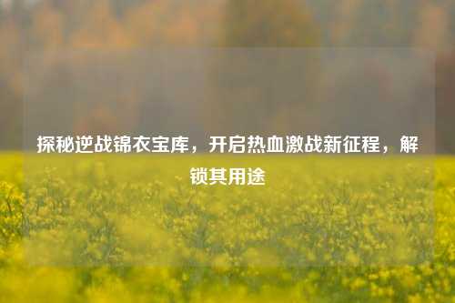 探秘逆战锦衣宝库,开启热血激战新征程,解锁其用途