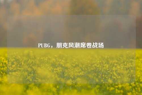 PUBG,朋克风潮席卷战场