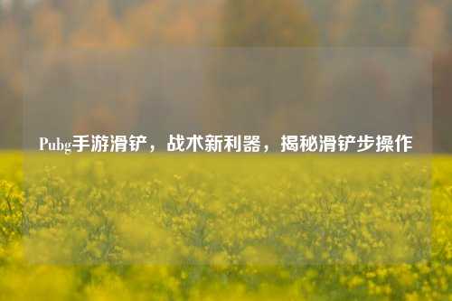Pubg手游滑铲，战术新利器，揭秘滑铲步操作
