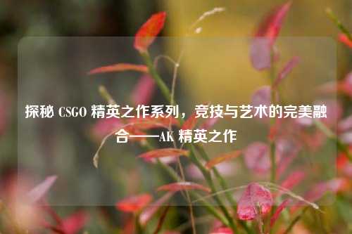 探秘 CSGO 精英之作系列,竞技与艺术的完美融合——AK 精英之作