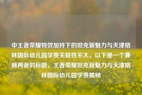 中王者荣耀特效加持下的坦克新魅力与天津格林国际幼儿园学费关联性不大，以下是一个兼顾两者的标题，王者荣耀坦克新魅力与天津格林国际幼儿园学费揭秘