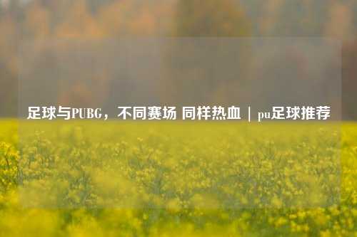 足球与PUBG，不同赛场 同样热血 | pu足球推荐