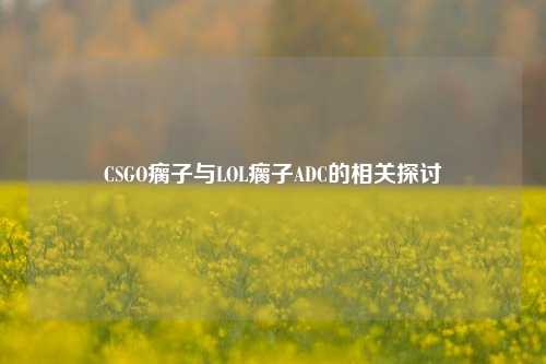 CSGO瘸子与LOL瘸子ADC的相关探讨