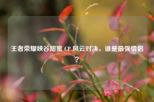 王者荣耀峡谷甜蜜 CP 风云对决，谁是最强情侣？