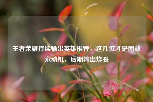 王者荣耀持续输出英雄推荐,这几位才是团战永动机,后期输出炸裂