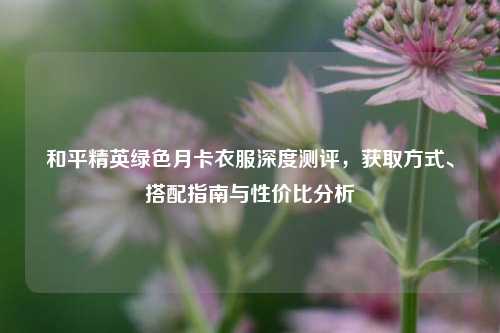 和平精英绿色月卡衣服深度测评,获取方式、搭配指南与性价比分析