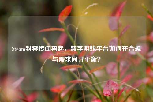 Steam封禁传闻再起，数字游戏平台如何在合规与需求间寻平衡？