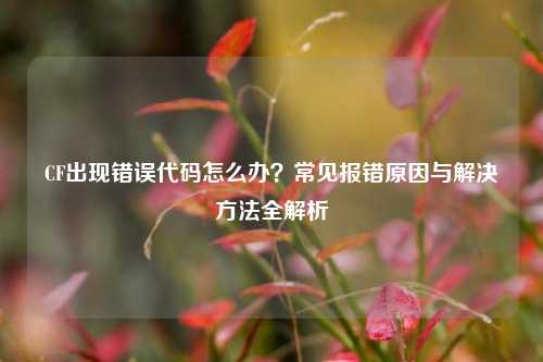 CF出现错误代码怎么办？常见报错原因与解决方法全解析