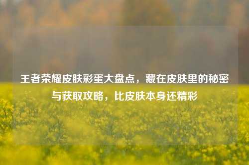 王者荣耀皮肤彩蛋大盘点,藏在皮肤里的秘密与获取攻略,比皮肤本身还精彩
