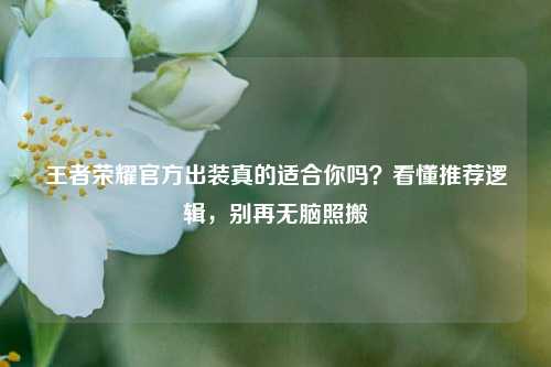 王者荣耀官方出装真的适合你吗?看懂推荐逻辑,别再无脑照搬