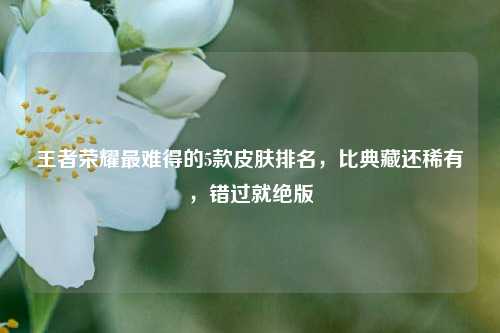 王者荣耀最难得的5款皮肤排名,比典藏还稀有,错过就绝版
